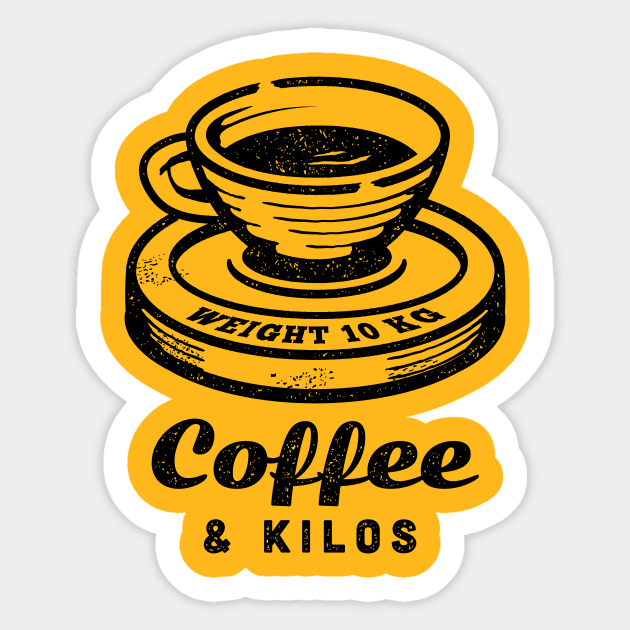 Coffee & Kilos - Coffee Lover Gym Lover Sticker by propellerhead